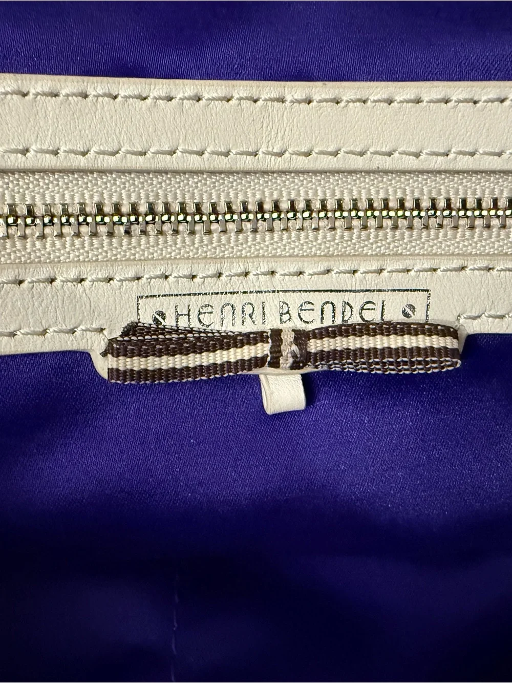 Henri Bendel White New York pebbled leather crossbody handbag